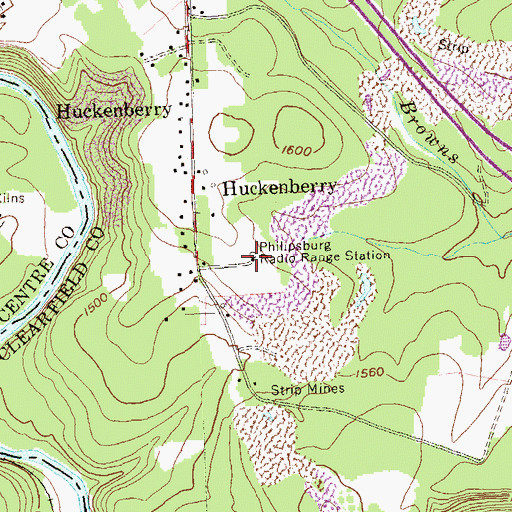 Topographic Map of Philipsburg Radio Range Station, PA