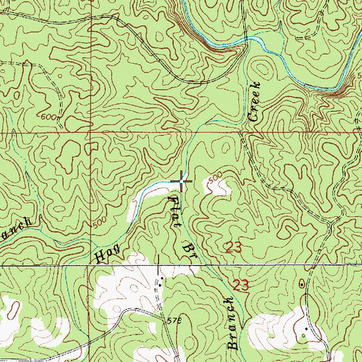 Topographic Map of Flat Branch, AL