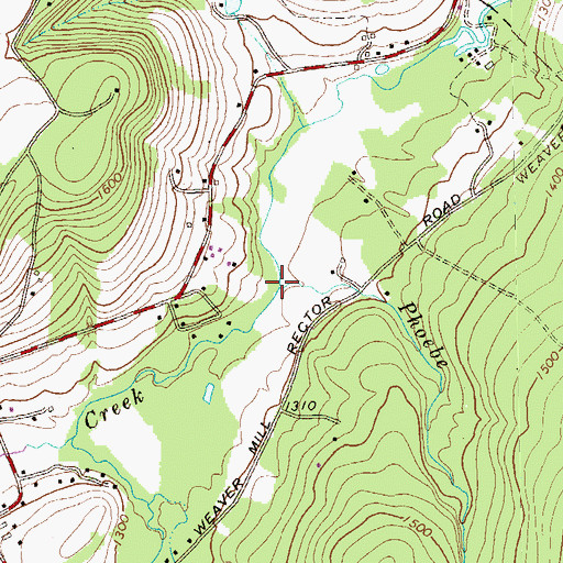 Topographic Map of Phoebe Run, PA