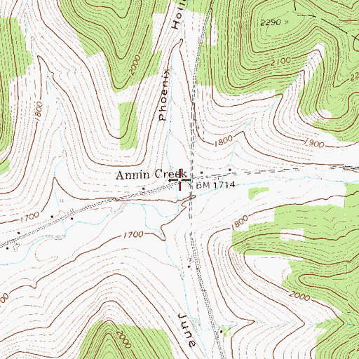 Topographic Map of Phoenix Hollow, PA