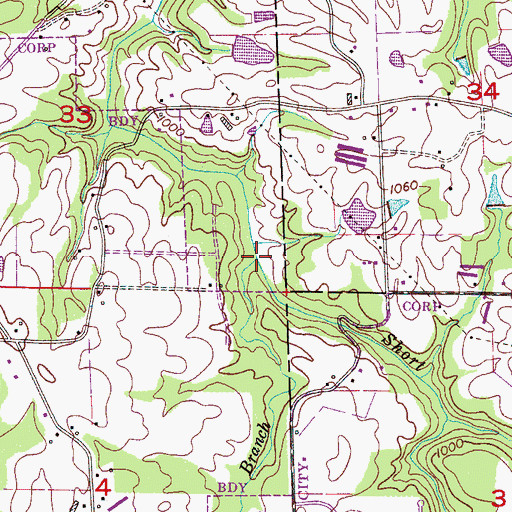 Topographic Map of Flat Branch, AL