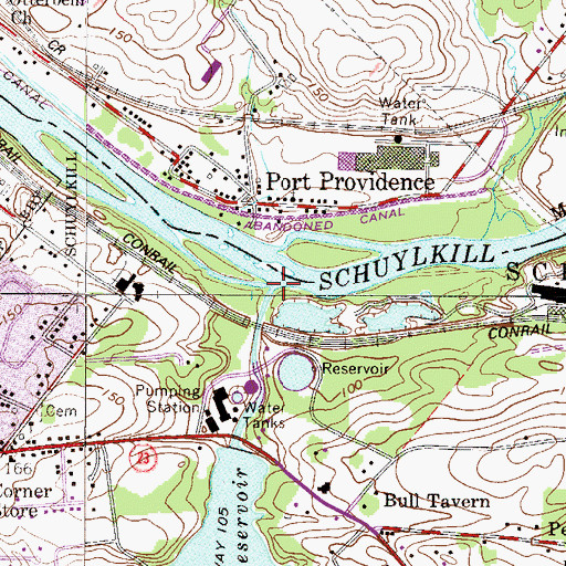 Topographic Map of Pickering Creek, PA