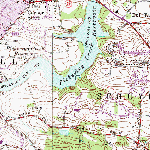 Topographic Map of Pickering Creek Reservoir, PA