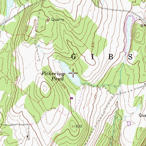 Topographic Map of Pickering Pond, PA