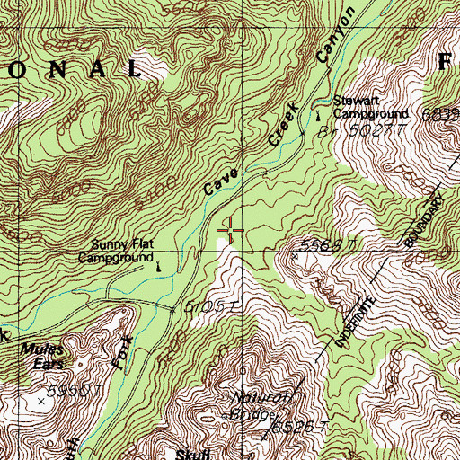 Topographic Map of Stewart Forest Camp, AZ