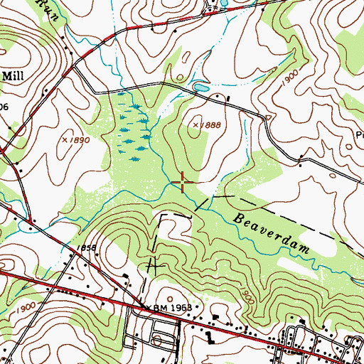 Topographic Map of Pickings Run, PA