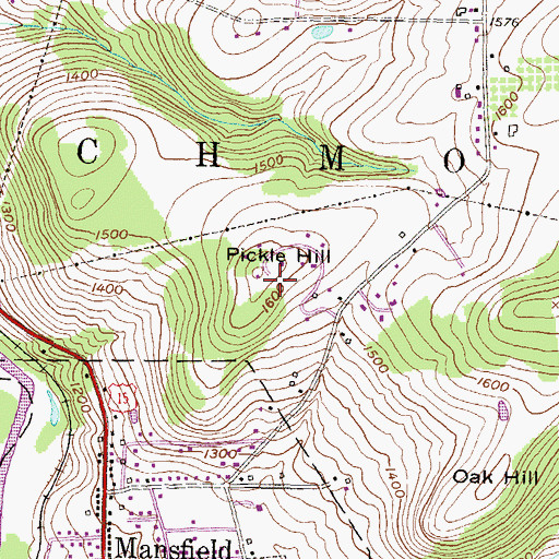 Topographic Map of Pickle Hill, PA