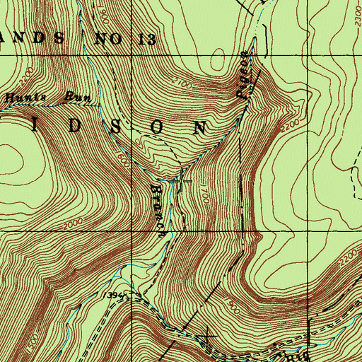 Topographic Map of Pigeon Run, PA