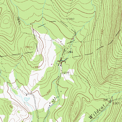 Topographic Map of Pigeonroost Run, PA
