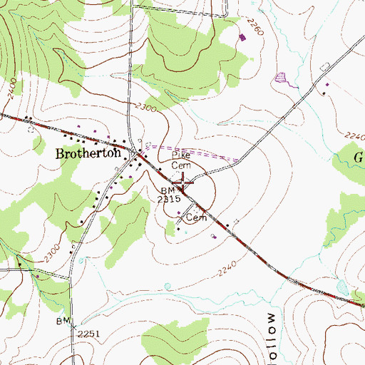 Topographic Map of Pike Cemetery, PA