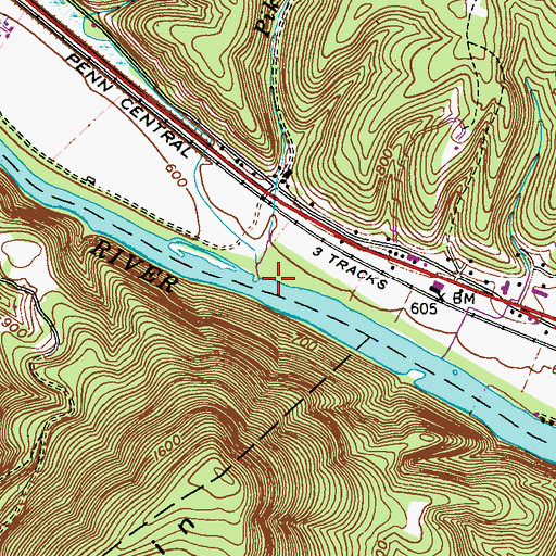 Topographic Map of Pike Run, PA