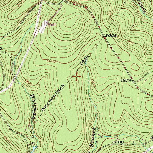 Topographic Map of Pike-Whitman Trail, PA