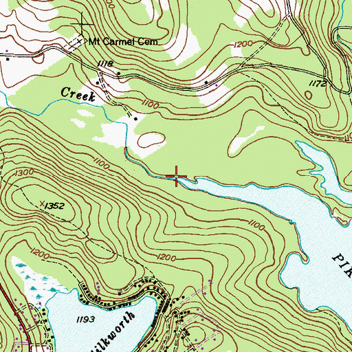 Topographic Map of Pikes Creek, PA
