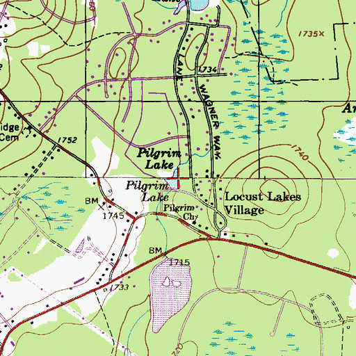 Topographic Map of Pilgrim Lake, PA