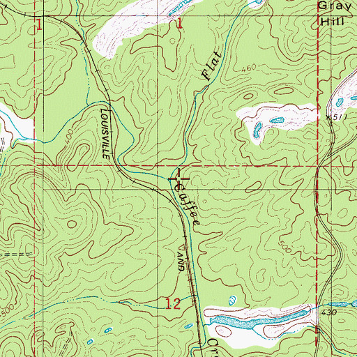 Topographic Map of Flat Creek, AL