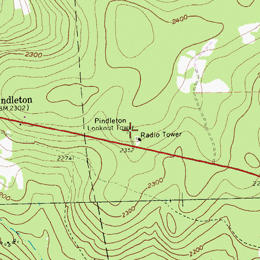 Topographic Map of Pindleton Lookout Tower, PA
