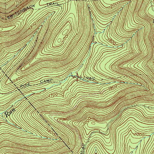 Topographic Map of Pine Camp Trail, PA