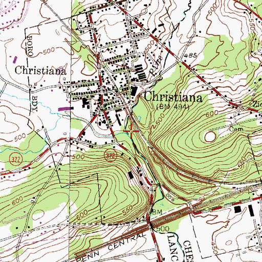 Topographic Map of Pine Creek, PA
