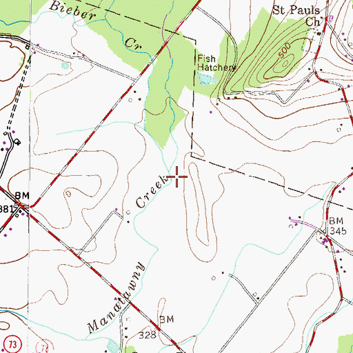 Topographic Map of Pine Creek, PA