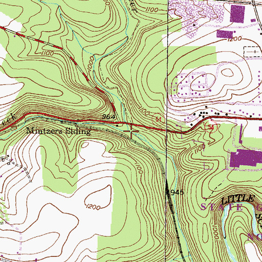 Topographic Map of Pine Creek, PA