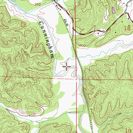 Topographic Map of Flat Creek, AL