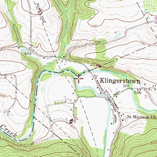 Topographic Map of Pine Creek, PA