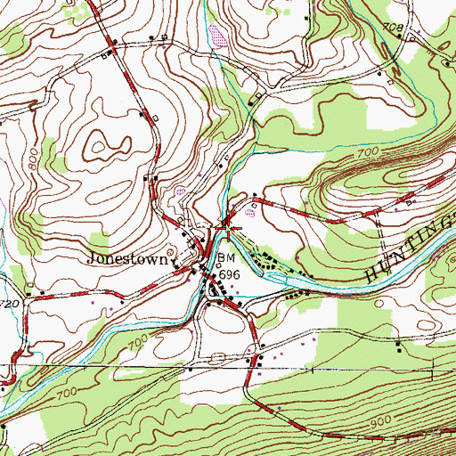 Topographic Map of Pine Creek, PA