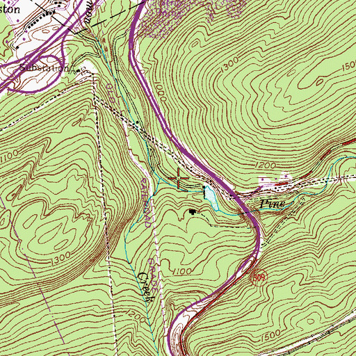 Topographic Map of Pine Creek, PA