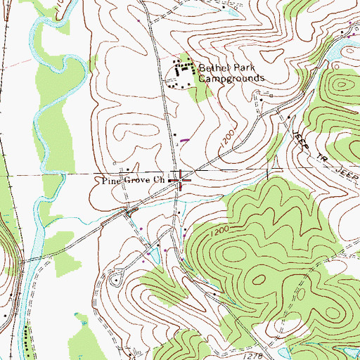 Topographic Map of Pine Grove Church, PA