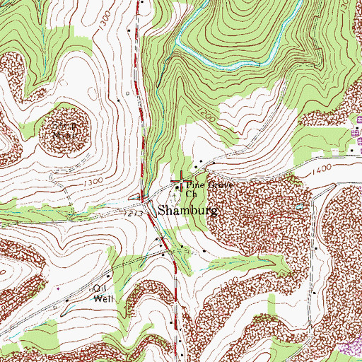 Topographic Map of Pine Grove Church, PA
