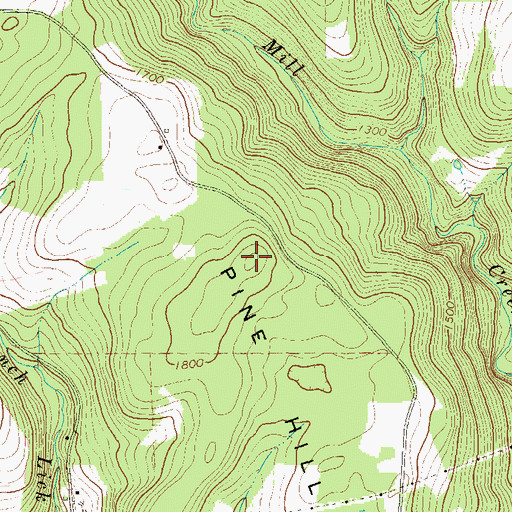 Topographic Map of Pine Hill, PA