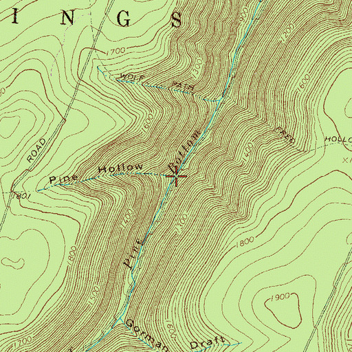 Topographic Map of Pine Hollow, PA