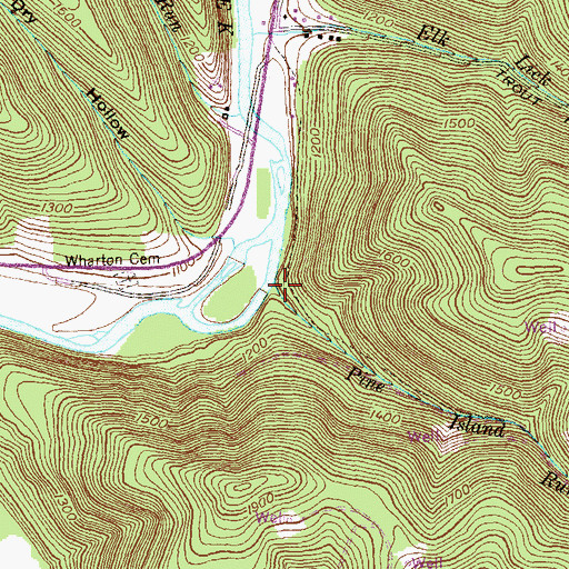 Topographic Map of Pine Island Run, PA