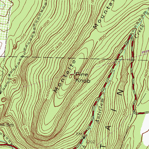 Topographic Map of Pine Knob, PA