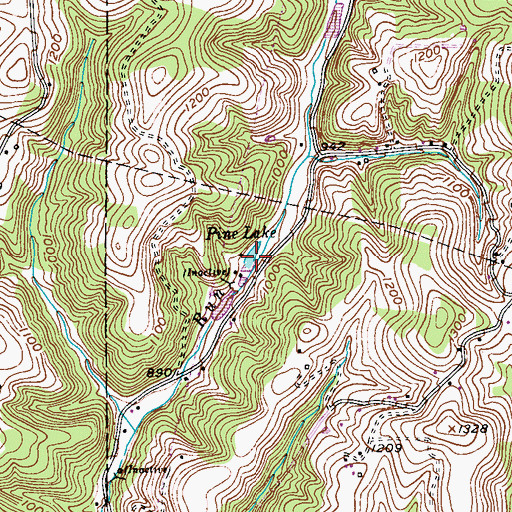 Topographic Map of Pine Lake, PA
