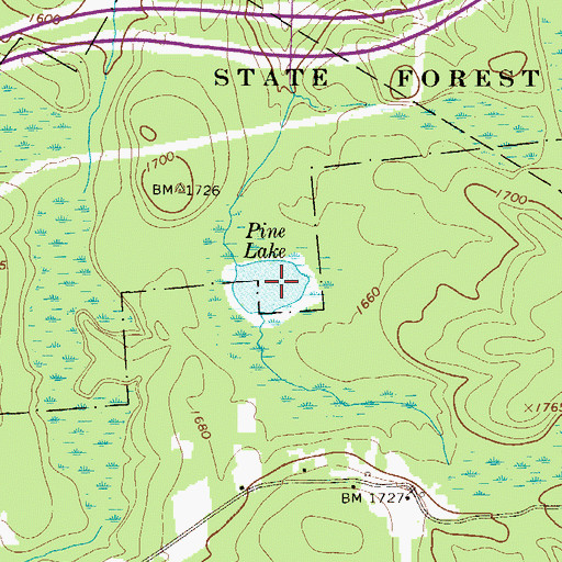 Topographic Map of Pine Lake, PA