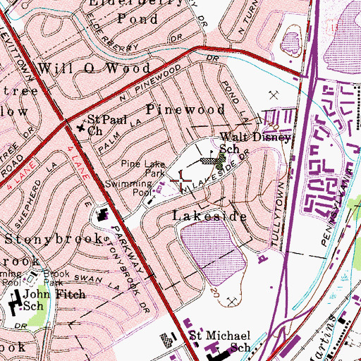 Topographic Map of Pine Lake Park, PA