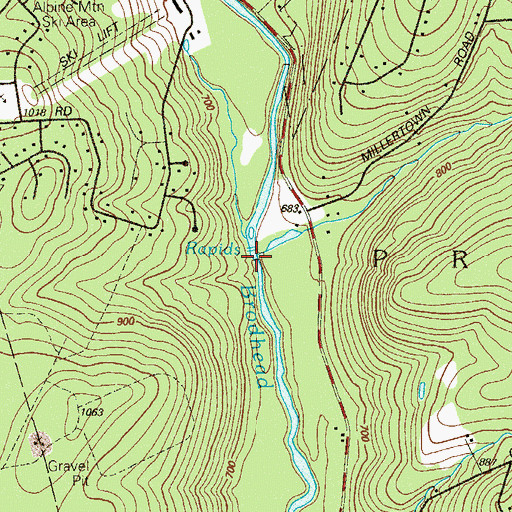 Topographic Map of Pine Mountain Run, PA