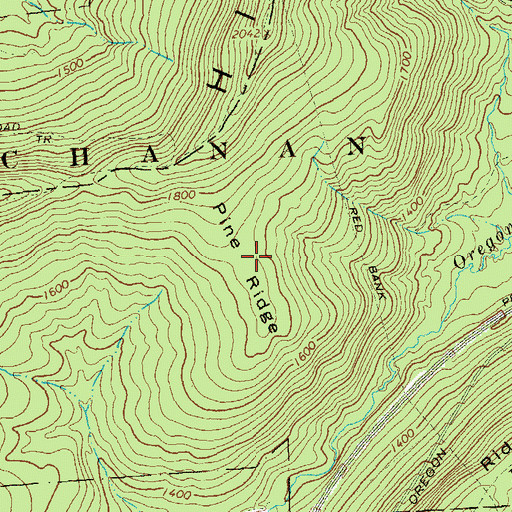 Topographic Map of Pine Ridge, PA