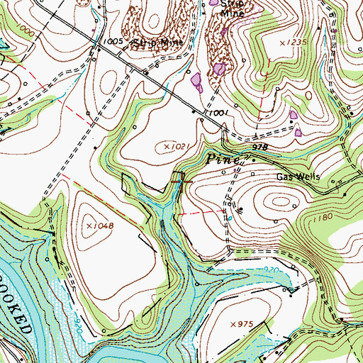 Topographic Map of Pine Run, PA