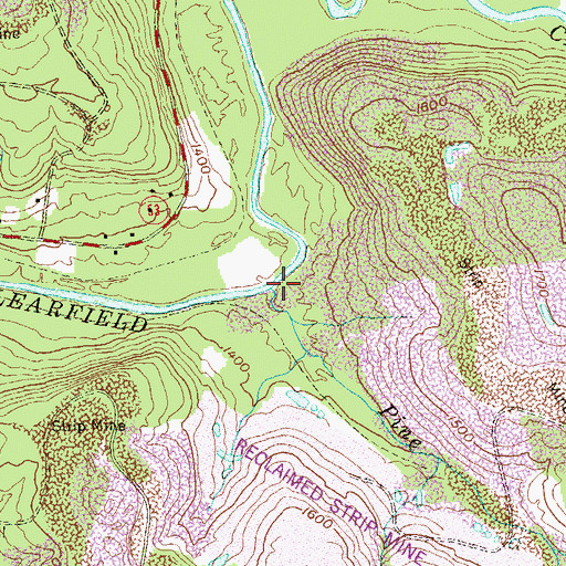 Topographic Map of Pine Run, PA