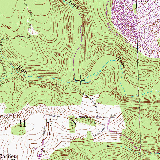 Topographic Map of Pine Run, PA