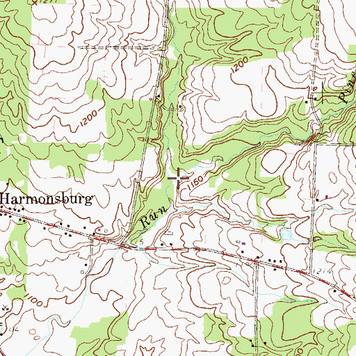 Topographic Map of Pine Run, PA