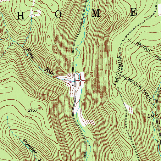 Topographic Map of Pine Run, PA