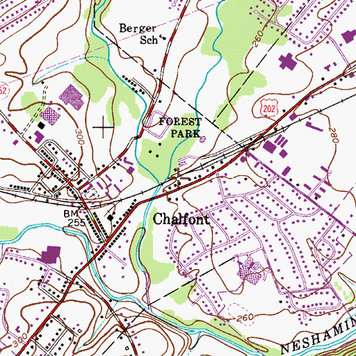 Topographic Map of Pine Run, PA