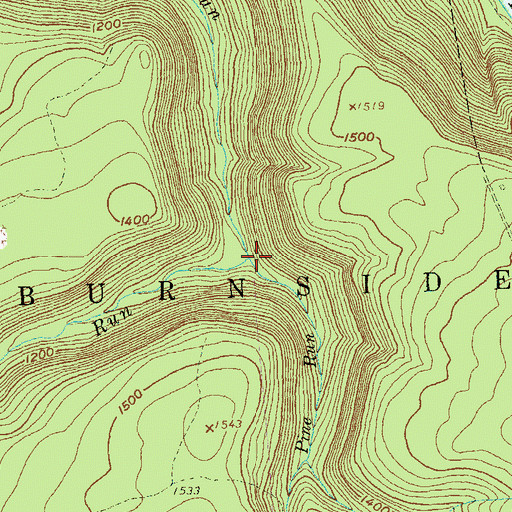 Topographic Map of Pine Run, PA