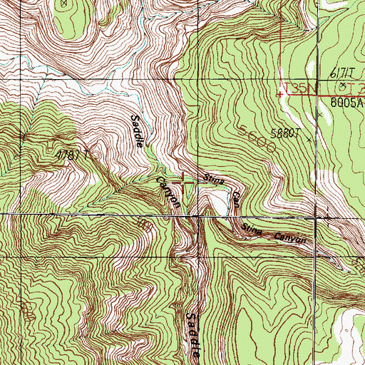 Topographic Map of Stina Canyon, AZ