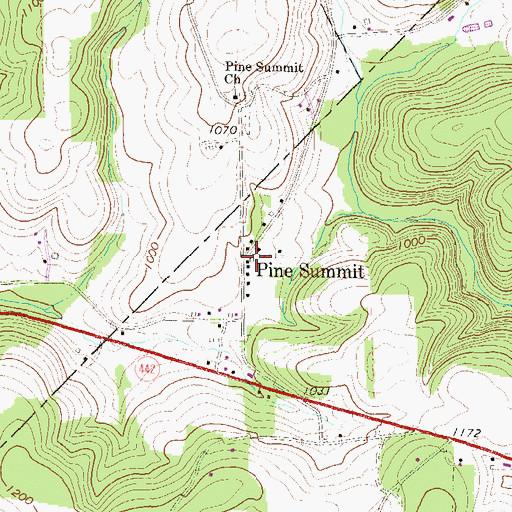 Topographic Map of Pine Summit, PA
