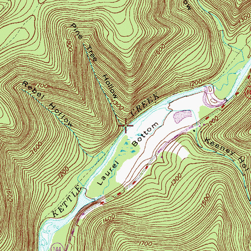 Topographic Map of Pine Tree Hollow, PA