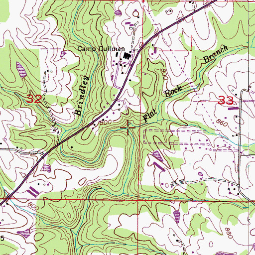Topographic Map of Flat Rock Branch, AL
